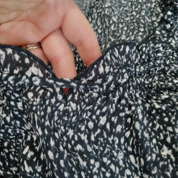 Universal Thread Womens Balloon Long Sleeve Blouse Black Abstract Sz L New Boho - Picture 11 of 15